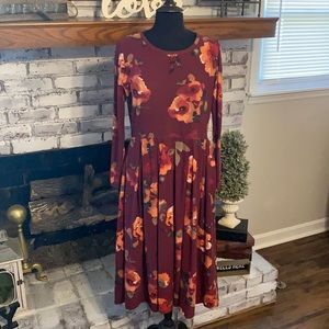 MIDI Red Floral dress